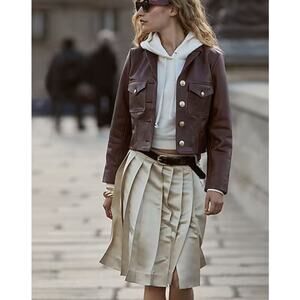 J. Crew Heritage fleece cropped hoodie ivory NEW